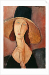 Portrait of Jeanne Hebuterne in a large hat, c.1918-19 by Amedeo Modigliani