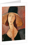 Portrait of Jeanne Hebuterne in a large hat, c.1918-19 by Amedeo Modigliani
