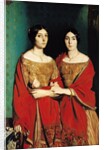 The Two Sisters, or Mesdemoiselles Chasseriau: Marie-Antoinette-Adele and Genevieve sisters of the artist, 1843 by Theodore Chasseriau