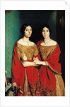 The Two Sisters, or Mesdemoiselles Chasseriau: Marie-Antoinette-Adele and Genevieve sisters of the artist, 1843 by Theodore Chasseriau