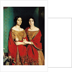 The Two Sisters, or Mesdemoiselles Chasseriau: Marie-Antoinette-Adele and Genevieve sisters of the artist, 1843 by Theodore Chasseriau