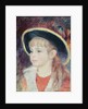 Young girl with a blue hat: portrait of Jeanne Henriot, 1881 by Pierre Auguste Renoir