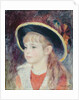 Young girl with a blue hat: portrait of Jeanne Henriot, 1881 by Pierre Auguste Renoir