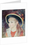 Young girl with a blue hat: portrait of Jeanne Henriot, 1881 by Pierre Auguste Renoir