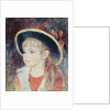 Young girl with a blue hat: portrait of Jeanne Henriot, 1881 by Pierre Auguste Renoir
