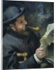 Claude Monet reading a newspaper, 1872 by Pierre Auguste Renoir