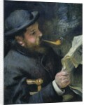 Claude Monet reading a newspaper, 1872 by Pierre Auguste Renoir