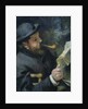 Claude Monet reading a newspaper, 1872 by Pierre Auguste Renoir