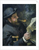 Claude Monet reading a newspaper, 1872 by Pierre Auguste Renoir