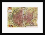 Map of Paris from 'Civitates orbis terrarrum' by Georg Braun and Franz Hogenbergh, French, 1572-1617 by Georg and Hogenberg Franz Braun