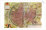 Map of Paris from 'Civitates orbis terrarrum' by Georg Braun and Franz Hogenbergh, French, 1572-1617 by Georg and Hogenberg Franz Braun