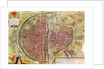 Map of Paris from 'Civitates orbis terrarrum' by Georg Braun and Franz Hogenbergh, French, 1572-1617 by Georg and Hogenberg Franz Braun