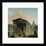 The Maison Carree with the Amphitheatre and the Tour Magne at Nimes, 1786-87 by Hubert Robert