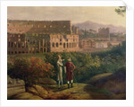 Johann Wolfgang von Goethe visiting the Colosseum in Rome, c.1790 by Jacob-Philippe Hackert