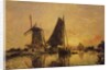 In Holland, Boats near a Windmill, 1868 by Johan-Barthold Jongkind