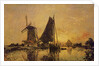 In Holland, Boats near a Windmill, 1868 by Johan-Barthold Jongkind