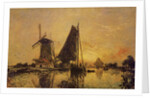 In Holland, Boats near a Windmill, 1868 by Johan-Barthold Jongkind