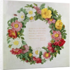 Claude-Antoine Thory 'Les roses', Frontispiece: Garland with an Epigraph of Ode V by the Greek Poet Anacreon, 1817 by Eustache Hyacinthe Langlois