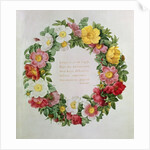 Claude-Antoine Thory 'Les roses', Frontispiece: Garland with an Epigraph of Ode V by the Greek Poet Anacreon, 1817 by Eustache Hyacinthe Langlois