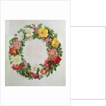 Claude-Antoine Thory 'Les roses', Frontispiece: Garland with an Epigraph of Ode V by the Greek Poet Anacreon, 1817 by Eustache Hyacinthe Langlois