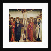 The Crucifixion, with Saint Andrew, Saint Matthew and a man kneeling at the foot of the cross by German School