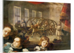Detail from a portrait of precious stone cutter Dyonis Miseroni and family, showing engraving on glass in his workshop, 1653 by Karel Skreta