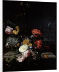 Still Life with Flowers and Insects by Jacob van Walscapelle