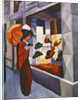 Woman with Umbrella in Front of a Hat Shop, 1914 by August Macke