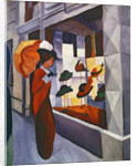 Woman with Umbrella in Front of a Hat Shop, 1914 by August Macke