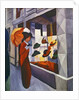 Woman with Umbrella in Front of a Hat Shop, 1914 by August Macke