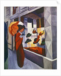 Woman with Umbrella in Front of a Hat Shop, 1914 by August Macke