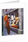 Woman with Umbrella in Front of a Hat Shop, 1914 by August Macke