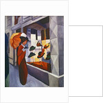 Woman with Umbrella in Front of a Hat Shop, 1914 by August Macke