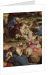 The Gathering of Manna, central detail: sewing woman by Jacopo Robusti Tintoretto