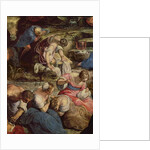 The Gathering of Manna, central detail: sewing woman by Jacopo Robusti Tintoretto