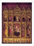 Altarpiece of St Emidio, polyptych: The Pieta and the Virgin with Child between the Saints, c. 1430-95 by Carlo Crivelli