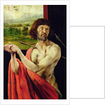 Detail of Saint Sebastien and landscape from the Isenheim altarpiece, inner wing, c.1512-16, by Matthias Grunewald
