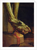 Detail of Christ's foot by Matthias Grunewald