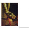 Detail of Christ's foot by Matthias Grunewald