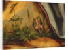 Visit of Saint Anthony to Saint Paul the hermit Detail of the crest of Guido Gersi from the Isenheim altarpiece, c.1512-16 by Matthias Grunewald