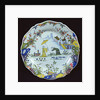Plate, decorated in the Chinoiserie style, created in Rouen by French School