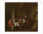 Interior scene, family meal by Jan Josef the Elder Horemans