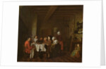 Interior scene, family meal by Jan Josef the Elder Horemans