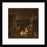 Interior scene, next to the chimney by Jan Josef the Elder Horemans