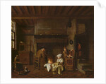 Interior scene, next to the chimney by Jan Josef the Elder Horemans