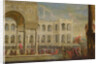 View of the Palace and Queen Joanna I of Naples by Italian School
