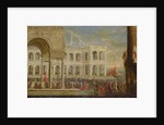 View of the Palace and Queen Joanna I of Naples by Italian School