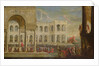 View of the Palace and Queen Joanna I of Naples by Italian School