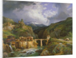 Village and Bridge of Crevola on the road from Simplon to Domodossola, 1832 by Jean Charles Joseph Remond