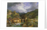 Village and Bridge of Crevola on the road from Simplon to Domodossola, 1832 by Jean Charles Joseph Remond